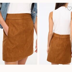 J. Crew Factory Faux Suede Brown A-line Mini Skirt